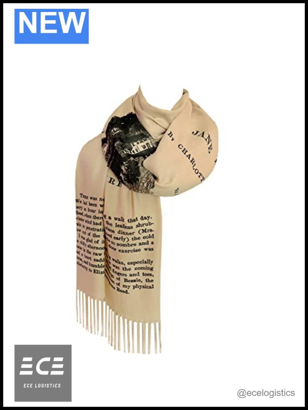 Jane Eyre Charlotte Brontë Acrylic Scarf Wrap Shawl Book Lover Gift Lightweight